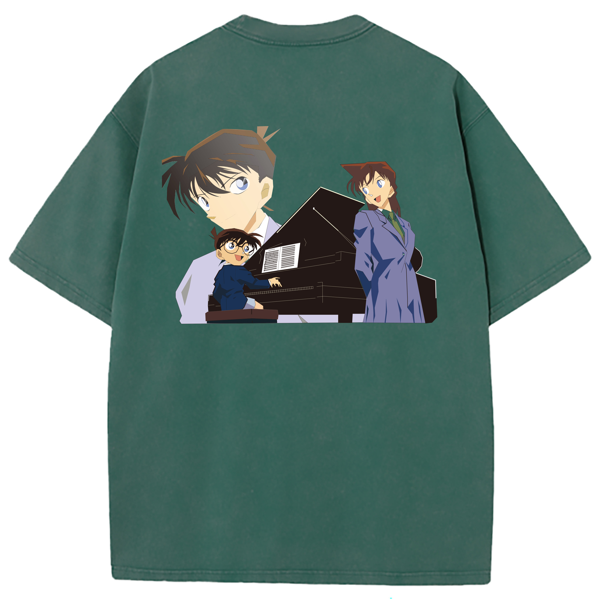 （画像用） 名探偵コナン 毛利 蘭 もうり らん、モーリ ラン Detective Conan Rachel Moore 綿100% ヴィンテージ風 半袖Tシャツ（背面プリント）